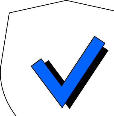 Escudo de seguridad con check azul